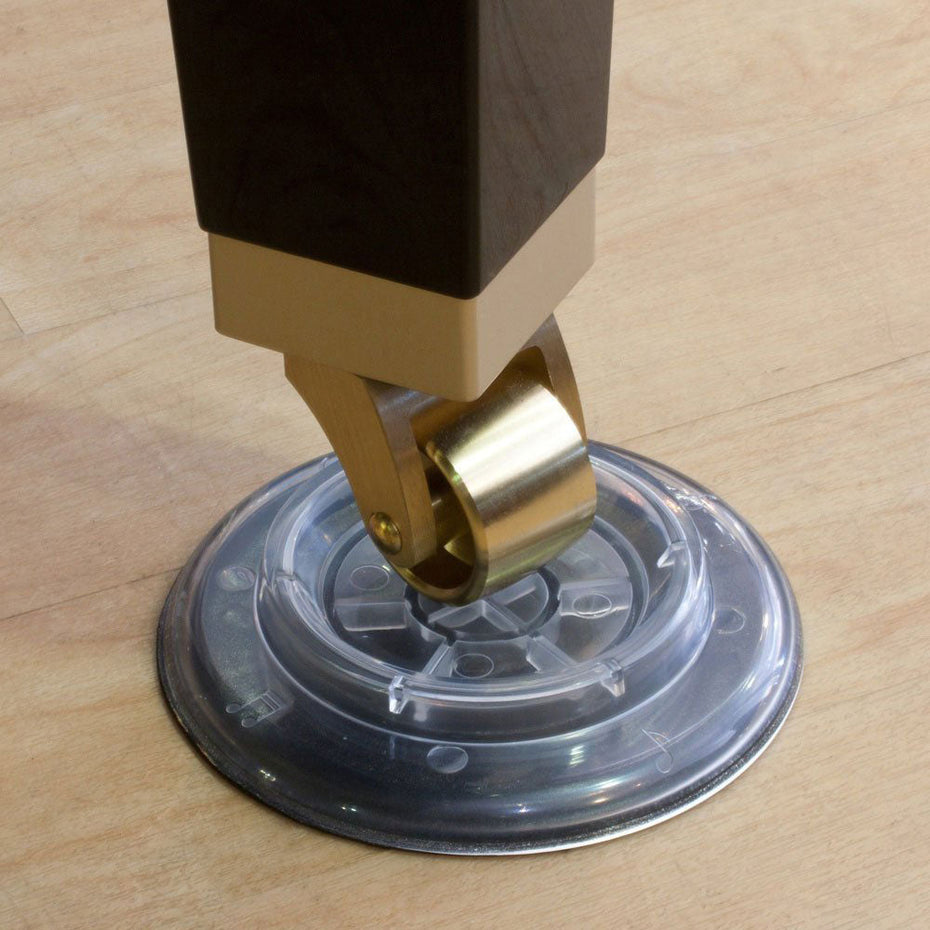 Piano set of 3 clear plastic castor cups for grand piano