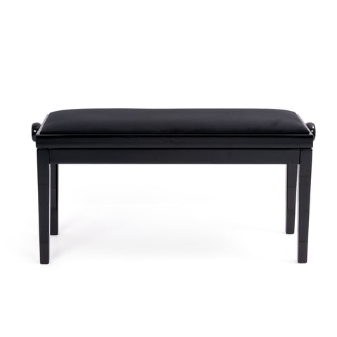 BG270-BG-BK - Hidrau BG270 'Geneva' height adjustable duet piano stool Black gloss, black velvet