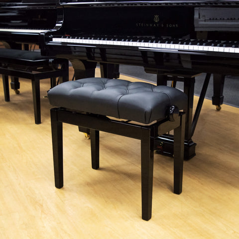 BG33-BG-BKL - Hidrau BG33 'Vienna' adjustable concert piano stool Black gloss, black leather