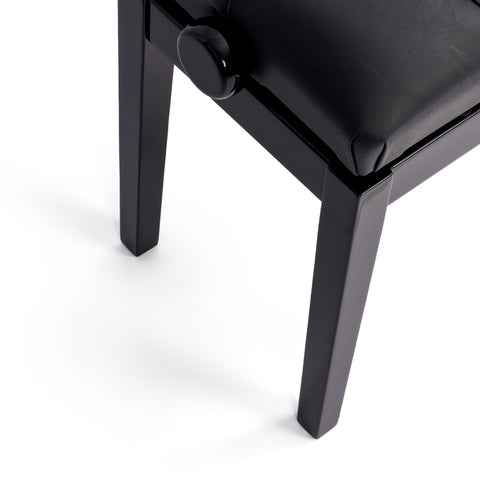BG33-BG-BKL,BG33-BG-BK-SL - Hidrau BG33 'Vienna' adjustable concert piano stool Black gloss, black simulated leather