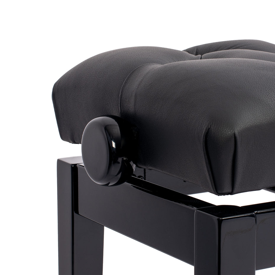 BG33-BG-BKL,BG33-BG-BK-SL - Hidrau BG33 'Vienna' adjustable concert piano stool Black gloss, black simulated leather