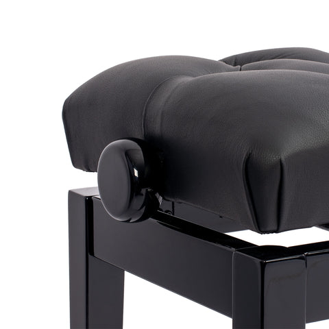 BG33-BG-BKL,BG33-BG-BK-SL - Hidrau BG33 'Vienna' adjustable concert piano stool Black gloss, black leather