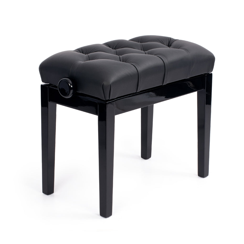 BG33-BG-BKL,BG33-BG-BK-SL - Hidrau BG33 'Vienna' adjustable concert piano stool Black gloss, black simulated leather